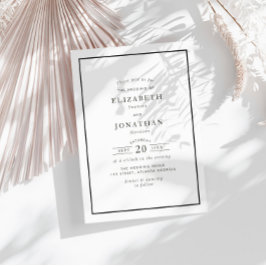 Moderne Hochzeit in schwarzem Rahmen Einladung