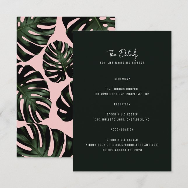 Moderne Hochzeit in Urlaubsort Einladung (Vorne/Hinten)