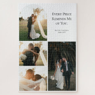 Moderne Hochzeit Jubiläum 4 Foto Collage Puzzle