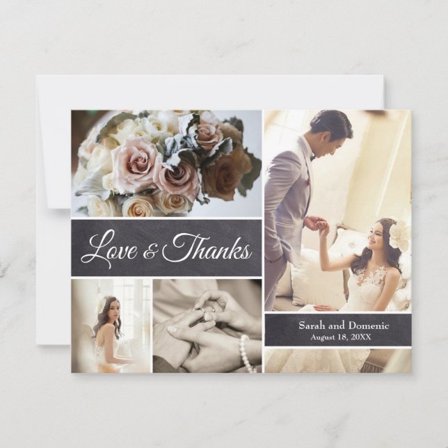 Moderne Hochzeit | Kollage des Fotos auf der Tafel (Vorderseite)