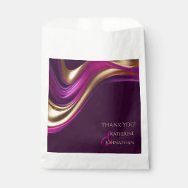 Moderne Hochzeit-Lila Fuchsien und Gold Geschenktütchen