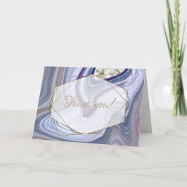 Moderne Hochzeit marbleisierte Lila Rose Agate Dankeskarte