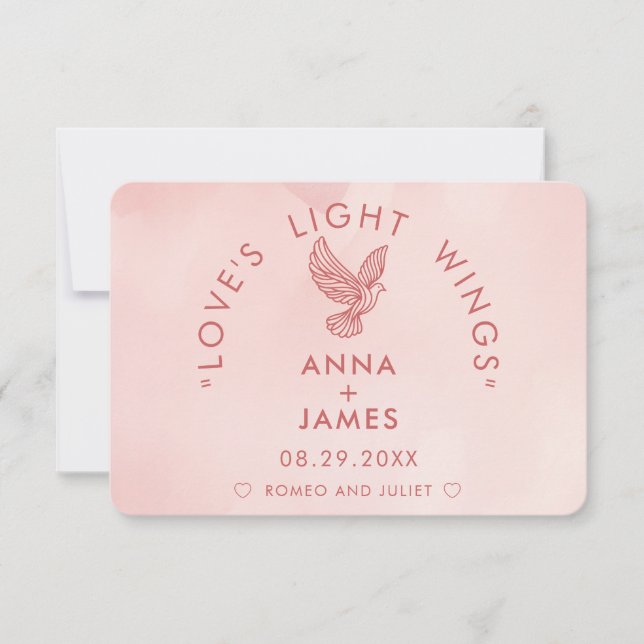 Moderne Hochzeit Minimalistisch Elegante Romeo und Dankeskarte (Vorderseite)