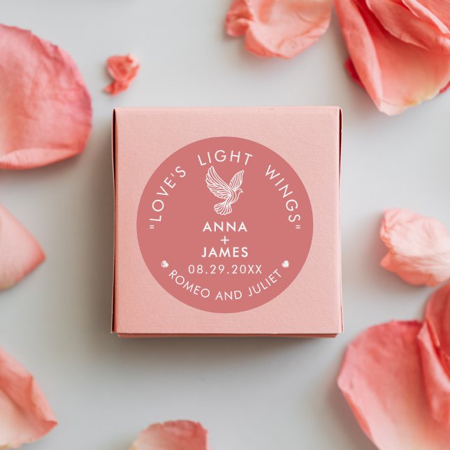 Moderne Hochzeit Minimalistisch Elegante Romeo und Runder Aufkleber (Von Creator hochgeladen)