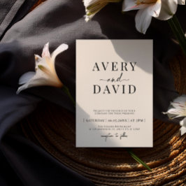 Moderne Hochzeit Minimalistischen Fotos Einladung