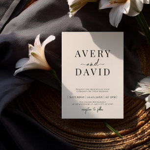 Moderne Hochzeit Minimalistischen Fotos Einladung