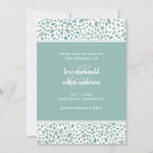 Moderne Hochzeit mit Abstrakter Blüte Save The Date