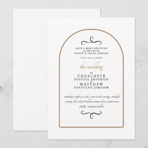 Moderne Hochzeit mit beiden Eltern Geometrisch Wei Einladung