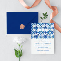 Moderne Hochzeit mit blauen Mosaiken