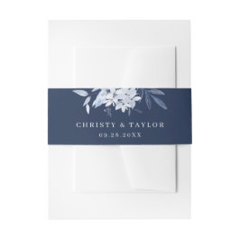 Moderne Hochzeit mit blauer Wasserfarbe Einladungsbanderole