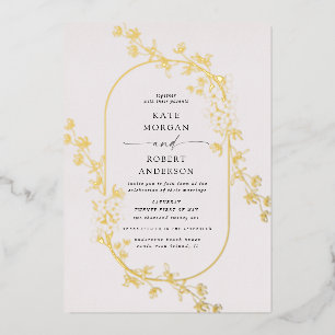 Moderne Hochzeit mit Blumen Folieneinladung