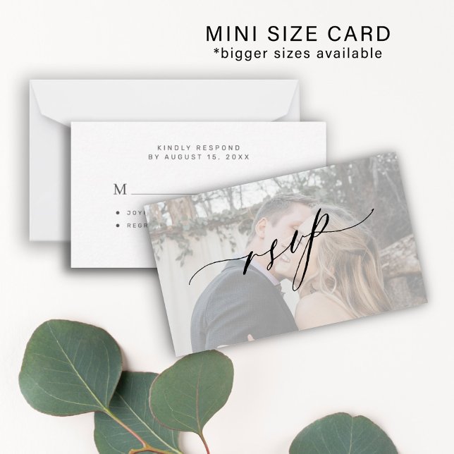 Moderne Hochzeit mit Foto RSVP Mitteilungskarte (Von Creator hochgeladen)