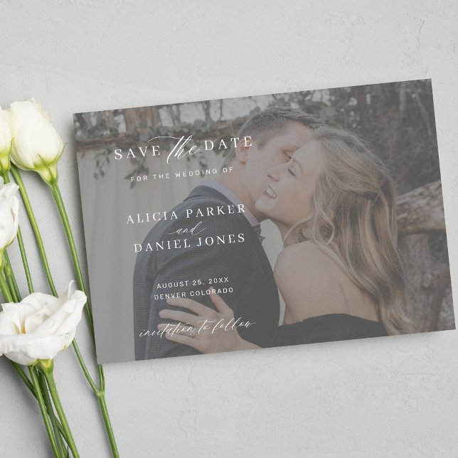 Moderne Hochzeit mit Foto Save The Date (Von Creator hochgeladen)