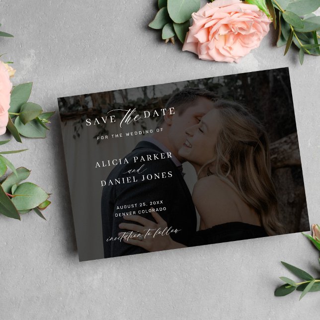 Moderne Hochzeit mit Foto Save The Date (Von Creator hochgeladen)
