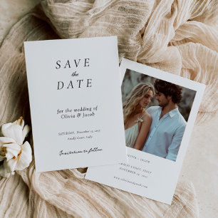 Moderne Hochzeit mit Foto Save The Date