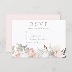 Moderne Hochzeit mit göttlicher Blüte und weißer B RSVP Karte