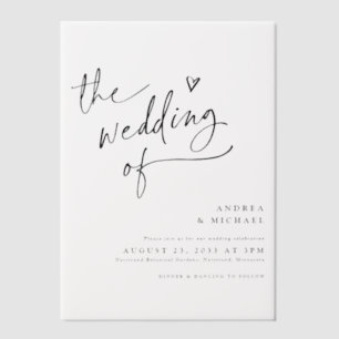Moderne Hochzeit mit Herzschrift