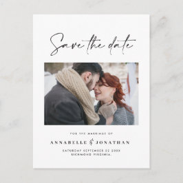 Moderne Hochzeit mit lässiger Schrift Ankündigungspostkarte