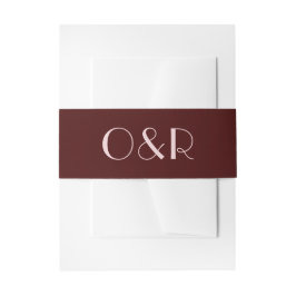 Moderne Hochzeit mit Maroon und blassrosa Einladungsbanderole