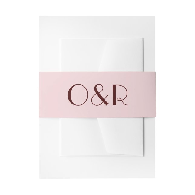 Moderne Hochzeit mit Maroon und blassrosa Einladungsbanderole (Vorderseite Beispiel)