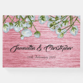 Moderne Hochzeit mit Metallic in Rosa und Weiß Gästebuch