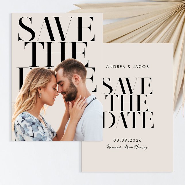 Moderne Hochzeit mit Minimalistischem Chic Foto Save The Date (Von Creator hochgeladen)