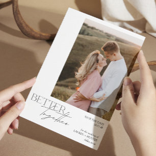 Moderne Hochzeit mit Minimalistischem Foto Save The Date