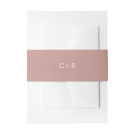 Moderne Hochzeit mit rosa Monogramm Einladungsbanderole