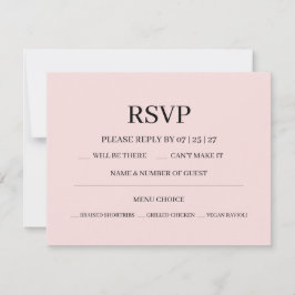 Moderne Hochzeit mit rosa Schimmer RSVP Karte