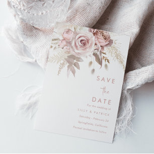Moderne Hochzeit mit Rose & Blush Rose Save The Date