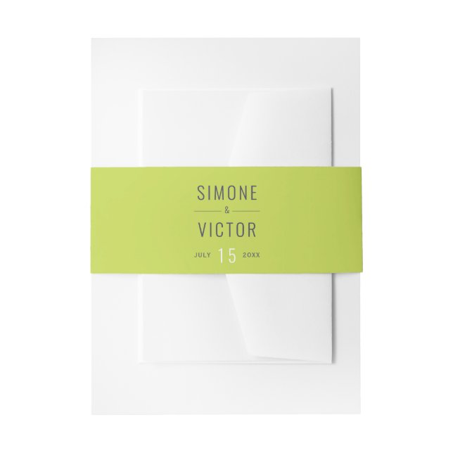 Moderne Hochzeit mit Zitronengras Einladungsbanderole (Vorderseite Beispiel)