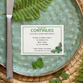 Moderne Hochzeit nach dem Party Begleitkarte