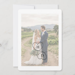 Moderne Hochzeit - Paar Foto Einladung