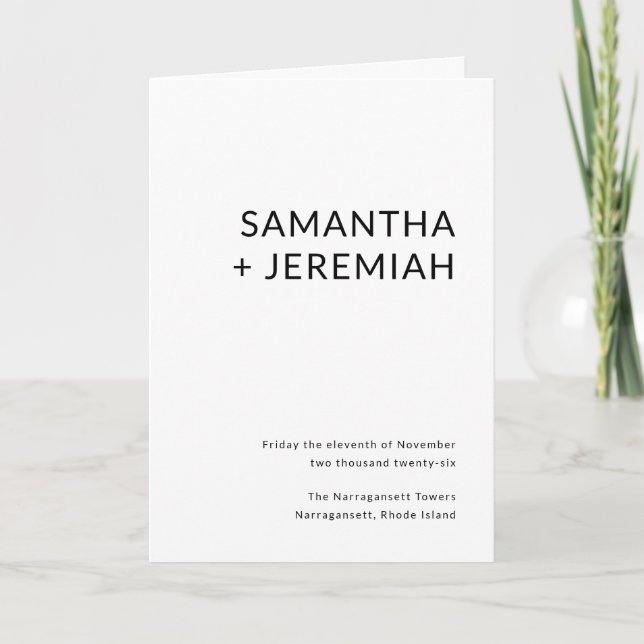 Moderne Hochzeit Programm (Vorderseite)