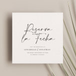Moderne Hochzeit Reserva la Fecha Creme schwarz Save The Date<br><div class="desc">Moderne klassische Typografie fett Hochzeit Reserva la Fecha Karte. Mit moderner,  eleganter Typografie und gestreiftem Backer-Design. Farben können individuell angepasst werden.</div>