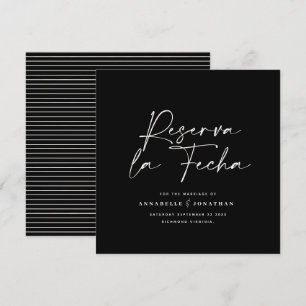 Moderne Hochzeit Reserva la Fecha creme-schwarze S Save The Date