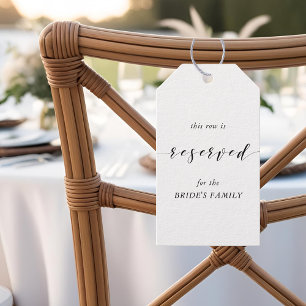 Moderne Hochzeit reservierte Sitzplatz-Stuhl-Tags Geschenkanhänger
