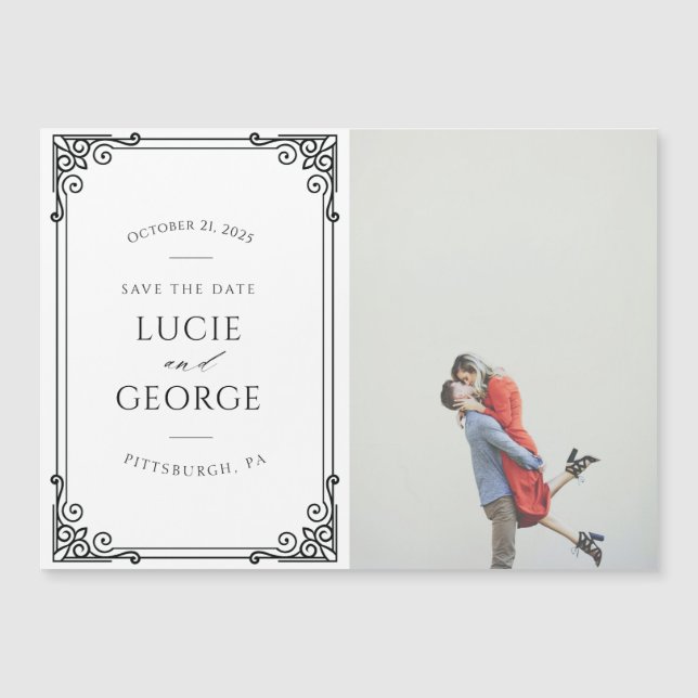 Moderne Hochzeit retten das Date Magnet (Vorderseite)