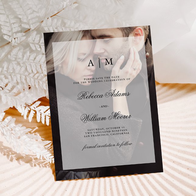 Moderne Hochzeit rettet das Datum | Foto mit Overl Save The Date (Von Creator hochgeladen)