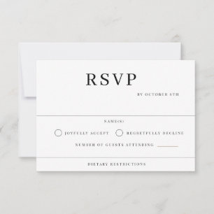 Moderne Hochzeit RSVP Karte