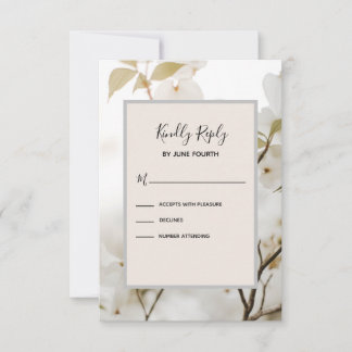 Moderne Hochzeit RSVP Soft Floral zeitgenössisch Karte