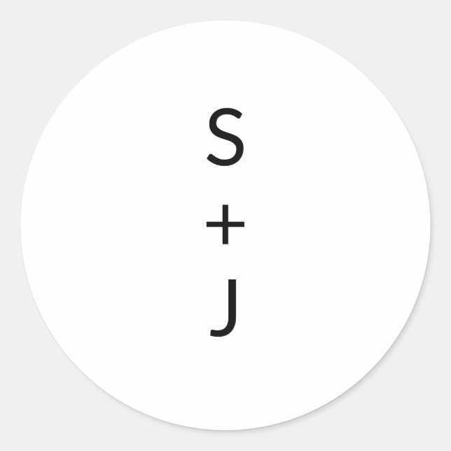 Moderne Hochzeit Runder Aufkleber (Vorderseite)