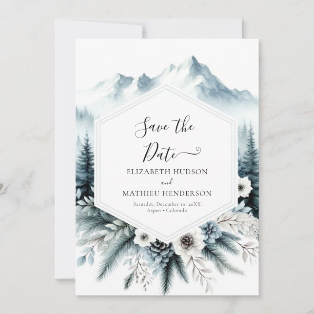 Moderne Hochzeit Save The Date (Vorderseite)