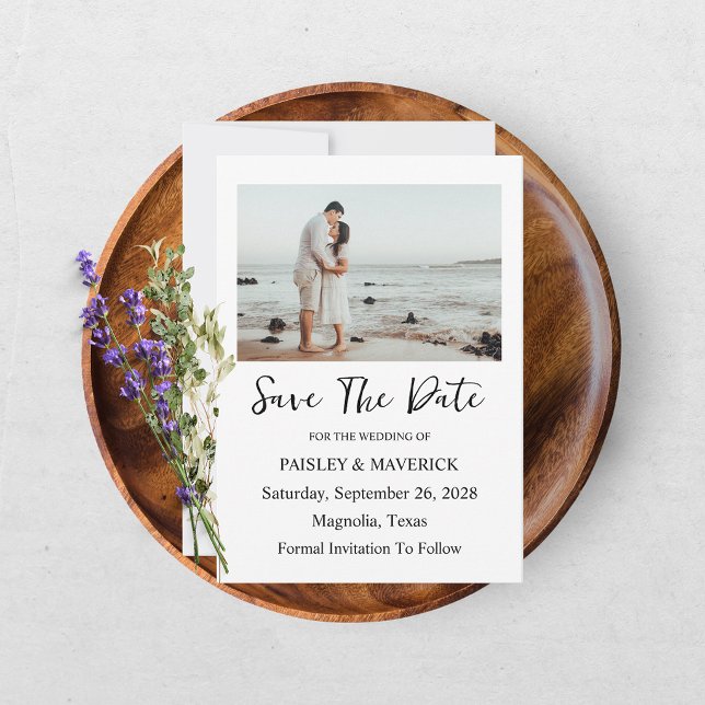 Moderne Hochzeit Save The Date Fotokarte (Von Creator hochgeladen)