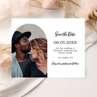 Moderne Hochzeit Save the Date Karte mit Torbogenf