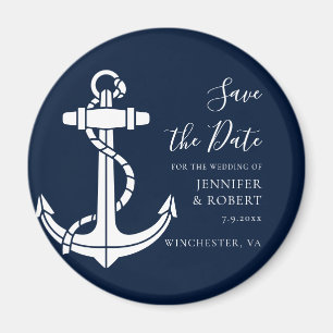 Moderne Hochzeit 'Save the Date' mit nautischem An Magnet