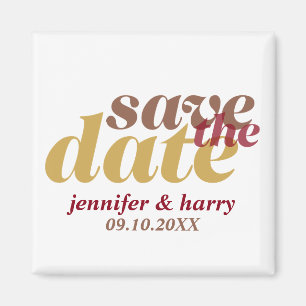 Moderne Hochzeit save the date mocha-tan-braun Magnet