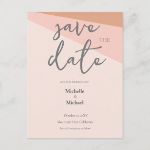 Moderne Hochzeit Save-the-Date-Schrift-Kalligrafie Postkarte