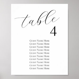 Moderne Hochzeit Sitzordnung Beliebige Größe Poster