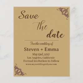 Moderne Hochzeit sparen Datums-Briefpapier Flyer